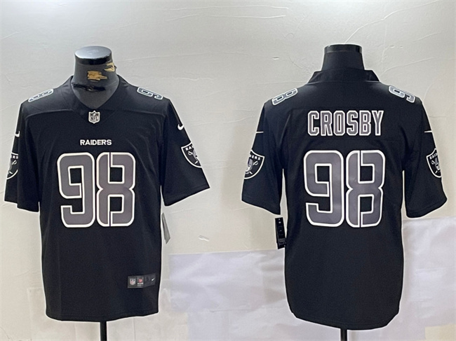 Personalized Men’s Las Vegas Raiders #98 Maxx Crosby Black Limited Stitched Jersey