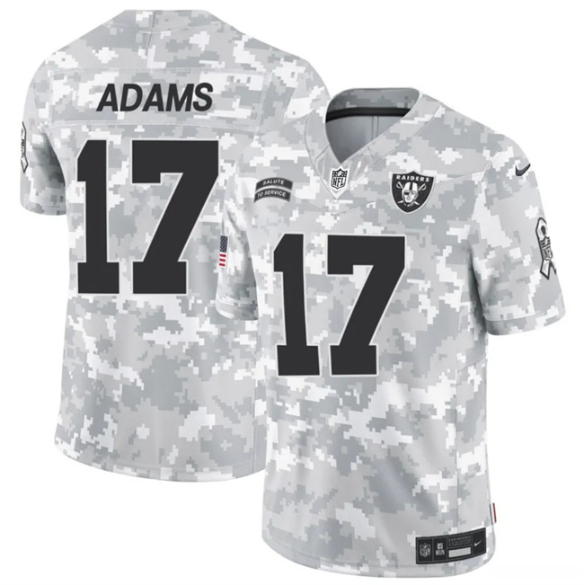 Personalized Men’s Las Vegas Raiders #17 Davante Adams 2024 F.U.S.E Arctic Camo Salute To Service Limited Stitched Football Jersey