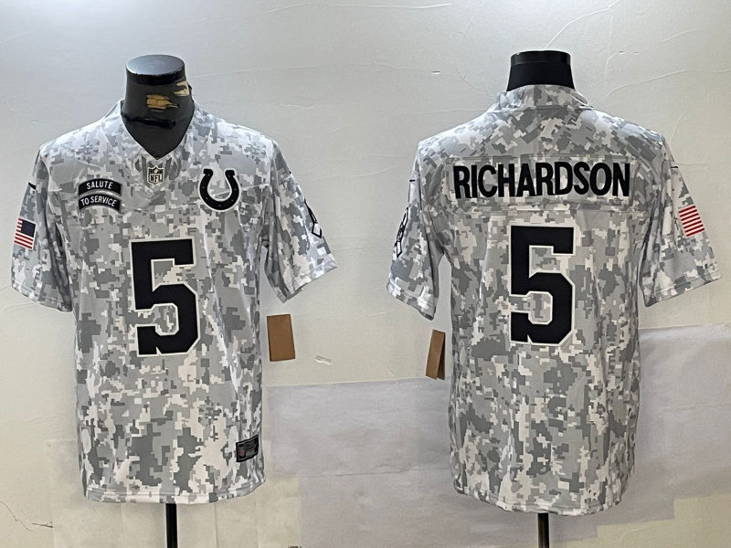 Personalized Men’s Indianapolis Colts #5 Anthony Richardson 2024 F.U.S.E Arctic Camo Salute To Service Limited Stitched Football Jersey