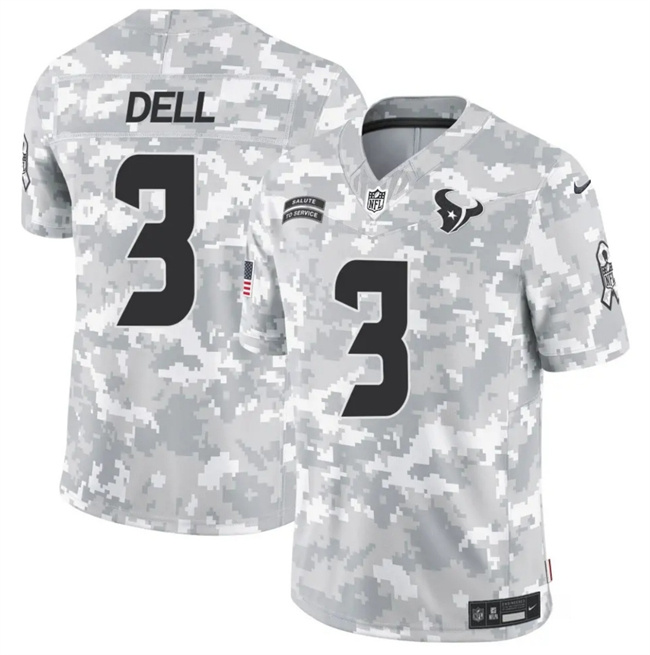 Personalized Men’s Houston Texans #3 Tank Dell 2024 F.U.S.E Arctic Camo Salute To Service Limited Stitched Football Jersey