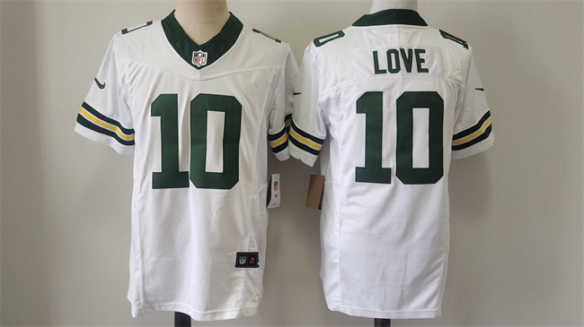 Personalized Men’s Green Bay Packers #10 Jordan Love White 2024 F.U.S.E. Limited Stitched Football Jersey