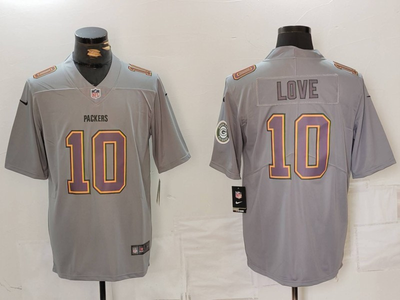 Personalized Men’s Green Bay Packers #10 Jordan Love Grey 2023 F.U.S.E. With Patch Limited Stitched Football Jersey