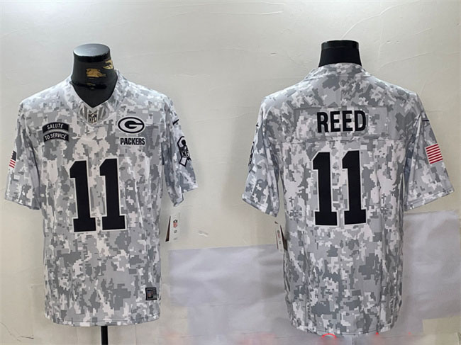 Personalized Men’s Green Bay Packers #11 Jayden Reed 2024 F.U.S.E Arctic Camo Salute To Service Limited Stitched Football Jersey