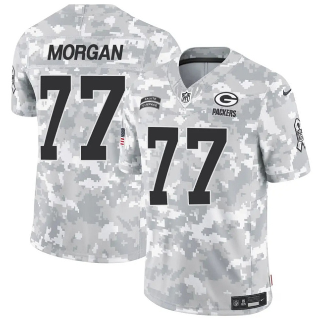 Personalized Men’s Green Bay Packers #77 Jordan Morgan 2024 F.U.S.E Arctic Camo Salute To Service Limited Stitched Football Jersey
