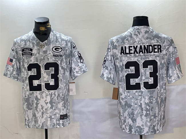 Personalized Men’s Green Bay Packers #23 Jaire Alexander 2024 F.U.S.E Arctic Camo Salute To Service Limited Stitched Football Jersey