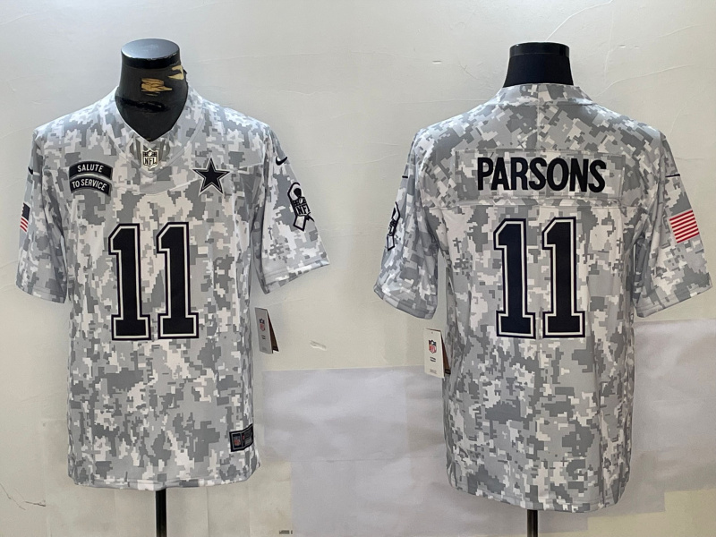 Personalized Men’s Dallas Cowboys#11 Micah Parson 2024 F.U.S.E Arctic Camo Salute To Service Limited Stitched Football Jersey