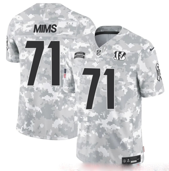 Personalized Men’s Cincinnati Bengals #71 Amarius Mims 2024 F.U.S.E Arctic Camo Salute To Service Limited Stitched Football Jersey