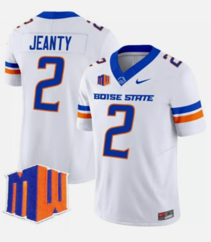 Personalized Men’s Boise State Broncos #2 Ashton Jeanty White Limited Football Jersey