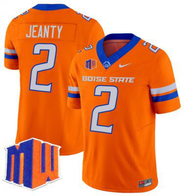 Personalized Men’s Boise State Broncos #2 Ashton Jeanty Orange Limited Football Jersey