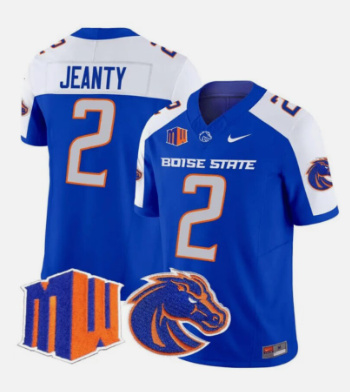 Personalized Men’s Boise State Broncos #2 Ashton Jeanty Blue White Limited Football Jersey