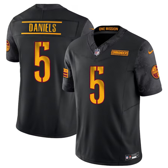 Personalized Men’s Washington Commanders #5 Jayden Daniels Black 2024 F.U.S.E Limited Stitched Football Jersey