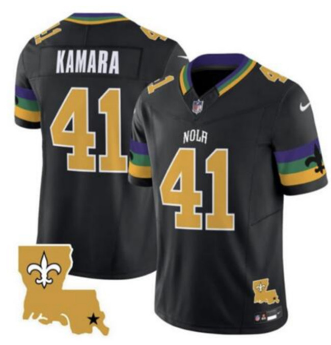 Personalized Men’s New Orleans Saints #41 Alvin Kamara Black 2024 F.U.S.E. Limited Stitched Jersey