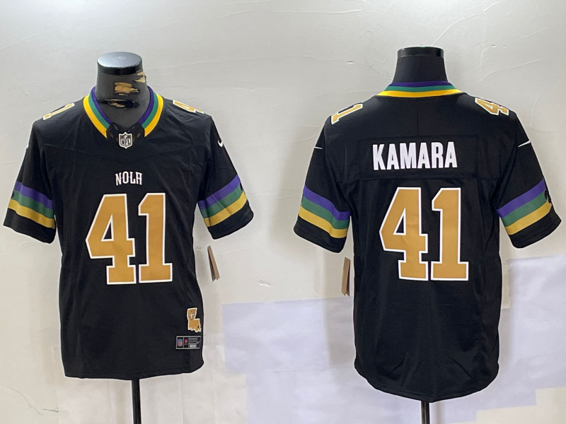 Personalized Men’s New Orleans Saints #41 Alvin Kamara Black 2024 F.U.S.E. Limited Stitched Jerseys