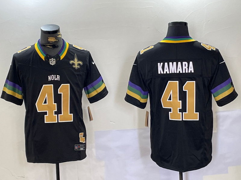 Personalized Men’s New Orleans Saints #41 Alvin Kamara Black 2024 F.U.S.E. Limited Stitched Jerseys