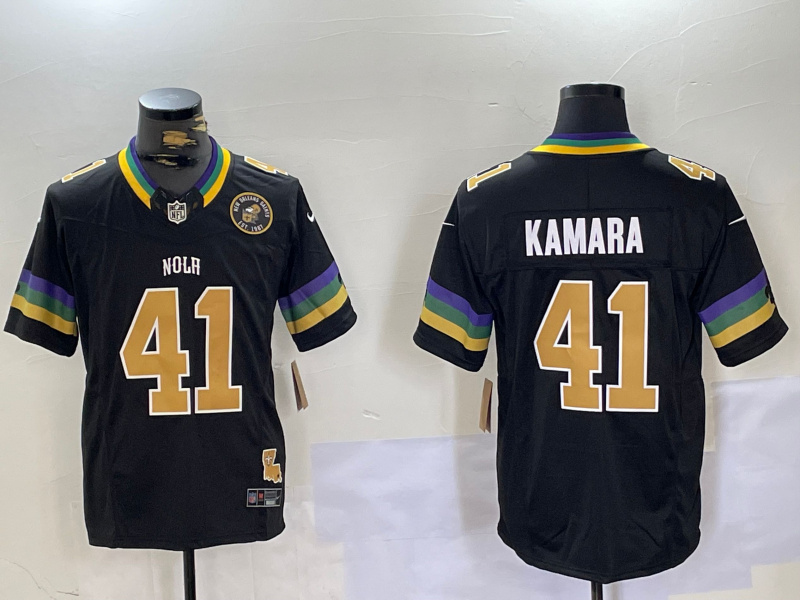 Personalized Men’s New Orleans Saints #41 Alvin Kamara Black 2024 F.U.S.E. Limited Stitched Jerseys