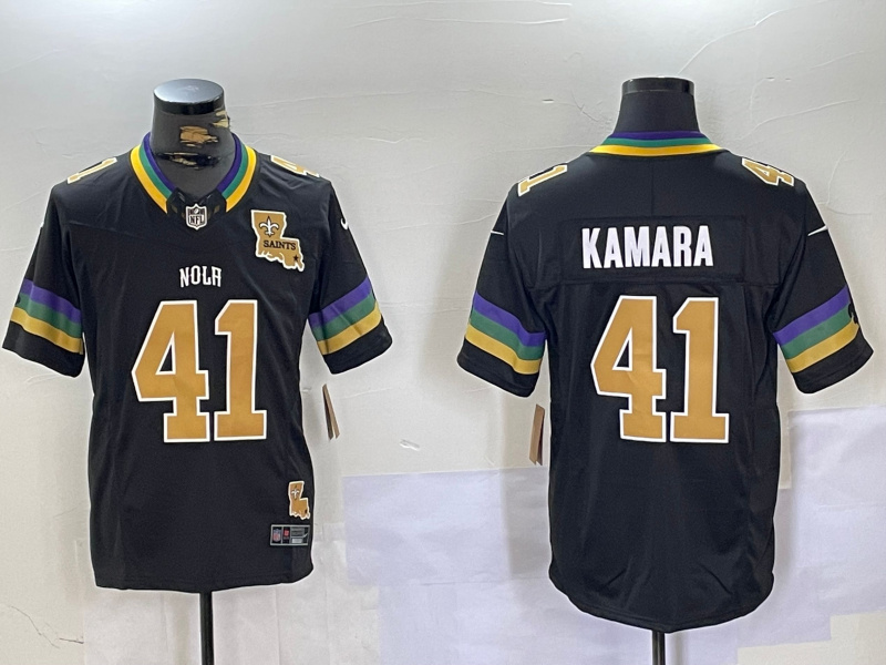 Personalized Men’s New Orleans Saints #41 Alvin Kamara Black 2024 F.U.S.E. Limited Stitched Jerseys