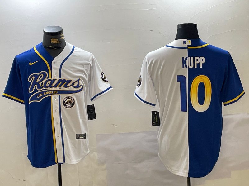Personalized Men’s Los Angeles Rams #10 Cooper Kupp Royal Cool Base Stitched Baseball Jersey