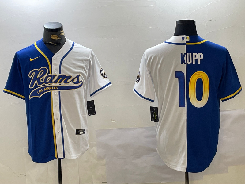 Personalized Men’s Los Angeles Rams #10 Cooper Kupp White Cool Base Stitched Baseball Jersey