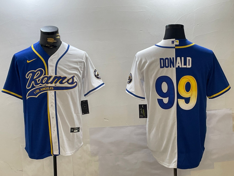 Personalized Men’s Los Angeles Rams #99 Aaron Donald White Cool Base Stitched Baseball Jerseys