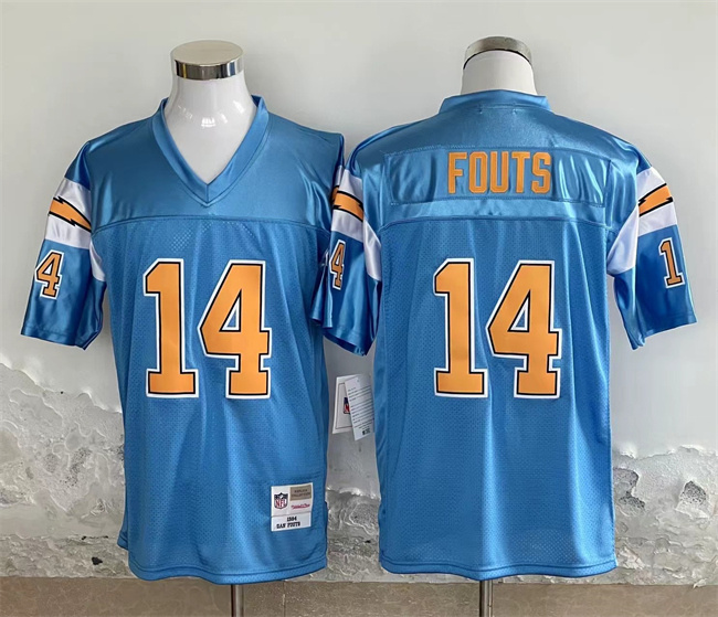 Personalized Men’s Los Angeles Chargers #14 Dan Fouts Blue Throwback Stitched Jersey