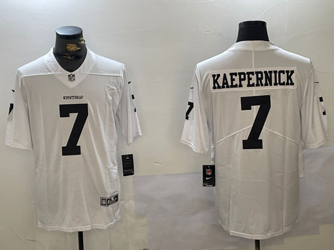 Personalized Men’s Las Vegas Raiders #7 Colin Kaepernick White Limited Stitched Football Jersey