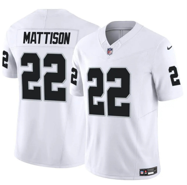 Personalized Men’s Las Vegas Raiders #22 Alexander Mattison White F.U.S.E Stitched Football Jersey