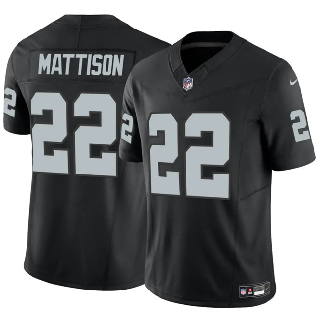Personalized Men’s Las Vegas Raiders #22 Alexander Mattison Black 2024 F.U.S.E Stitched Football Jersey