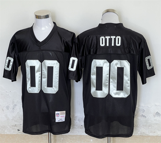 Personalized Men’s Las Vegas Raiders #00 Jim Otto Black Throwback Stitched Football Jersey