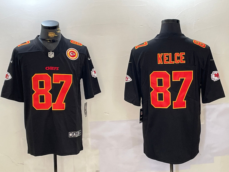 Personalized Men’s Kansas City Chiefs #87 Travis Kelce Black F.U.S.E Untouchable Limited Stitched Football Jersey