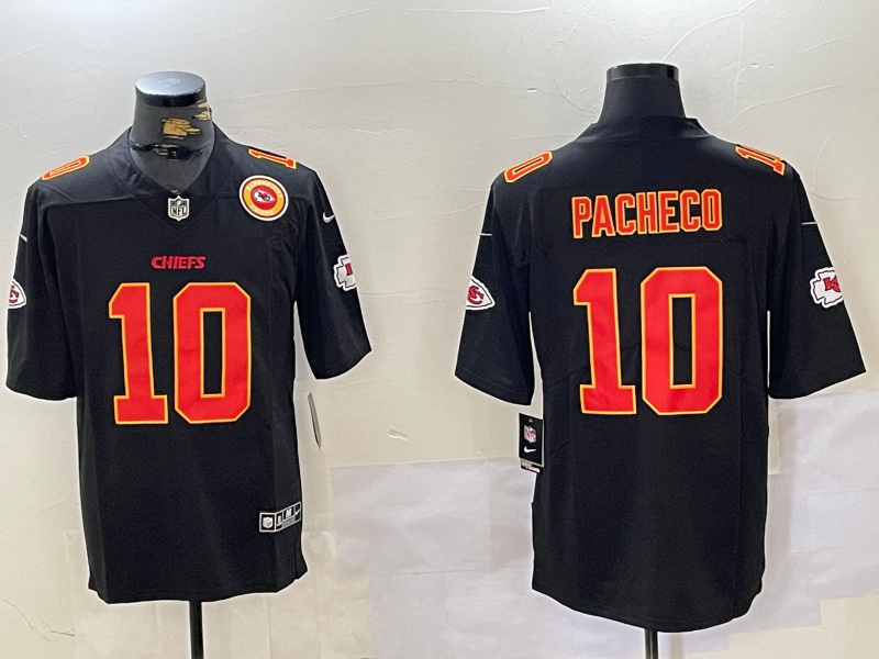 Personalized Men’s Kansas City Chiefs #10 Isiah Pacheco Black F.U.S.E Untouchable Limited Stitched Football Jersey
