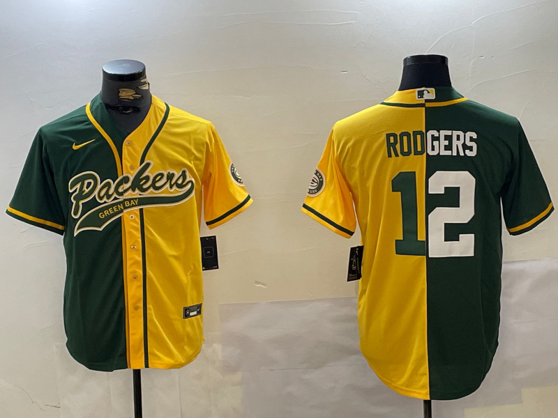 Personalized Men’s Green Bay Packers #12 Aaron Rodgers Green Cool Base Stitched Baseball Jerseys