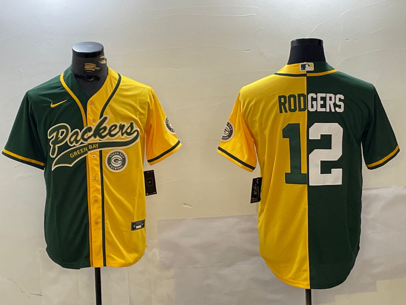 Personalized Men’s Green Bay Packers #12 Aaron Rodgers Green Cool Base Stitched Baseball Jerseys