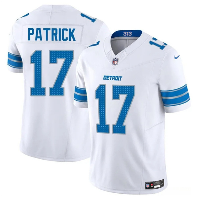 Personalized Men’s Detroit Lions #17 Tim Patrick White 2024 F.U.S.E. Limited Stitched Jersey