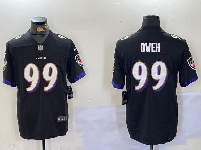 Personalized Men’s Baltimore Ravens #99 Jayson Oweh Black Limited Football Jersey
