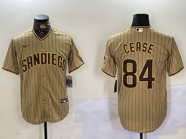 Personalized Men’s San Diego Padres #84 Dylan Cease Tan Cool Base Stitched Baseball Jersey