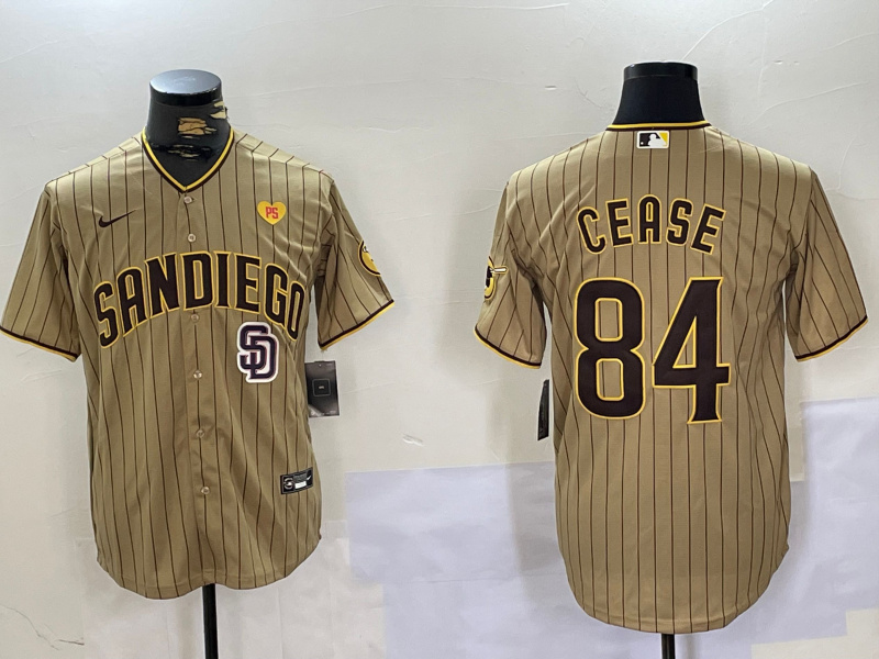 Personalized Men’s San Diego Padres #84 Dylan Cease Tan Cool Base Stitched Baseball Jerseys