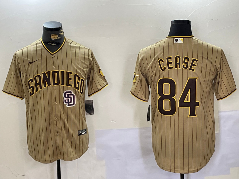 Personalized Men’s San Diego Padres #84 Dylan Cease Tan Cool Base Stitched Baseball Jerseys