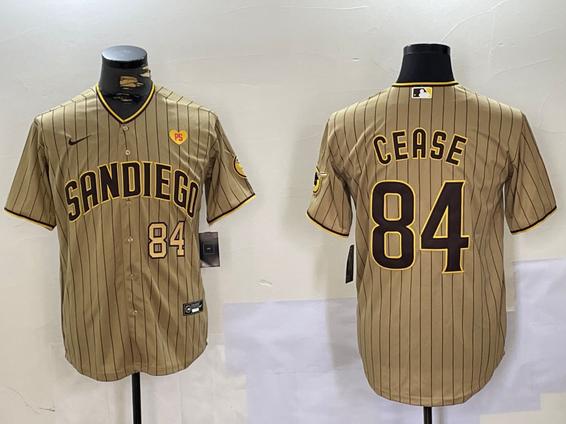 Personalized Men’s San Diego Padres #84 Dylan Cease Tan Cool Base Stitched Baseball Jerseys