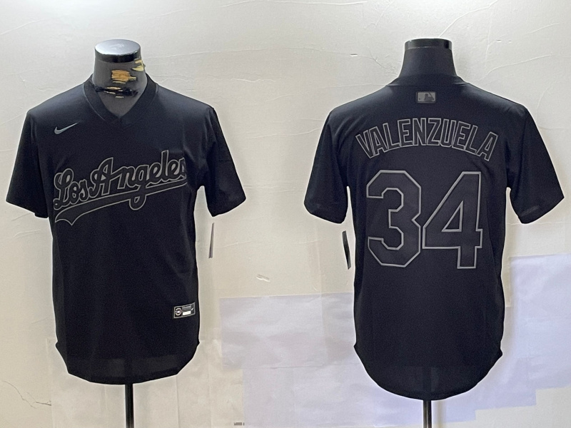 Personalized Men’s Los Angeles Dodgers #34 Black Cool Base Stitched Baseball Jersey
