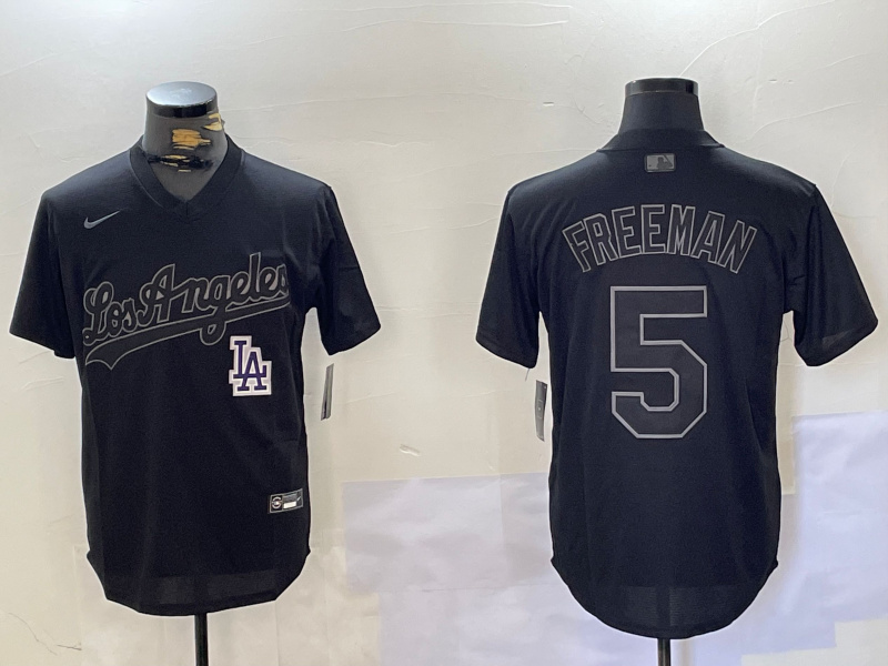 Personalized Men’s Los Angeles Dodgers #5 Black Cool Base Stitched Baseball Jerseys