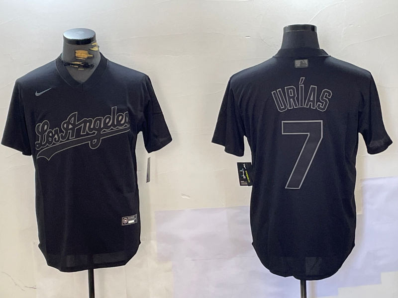 Personalized Men’s Los Angeles Dodgers #7 Black Cool Base Stitched Baseball Jerseys