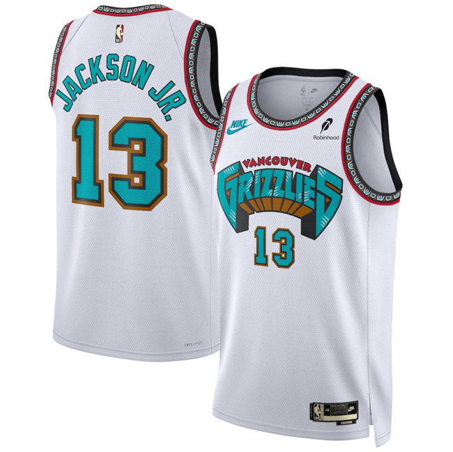 Personalized Men’s Memphis Grizzlies #13 Jaren Jackson Jr. White 2024 25 Classic Edition Swingman Stitched Basketball Jersey