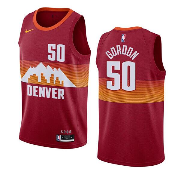 Personalized Men’s Denver Nuggets #50 Aaron Gordon Red City Edition Stitched Basketball Jersey