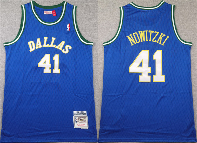 Personalized Men’s Dallas Mavericks #41 Dirk Nowitzki Blue Stitched Jersey