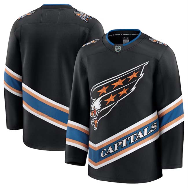 Personalized Men’s Washington Capitals Blank Black 2024-25 Alternate Stitched Hockey Jersey