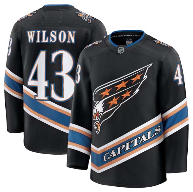 Personalized Men’s Washington Capitals #43 Tom Wilson Black 2024-25 Alternate Stitched Hockey Jersey