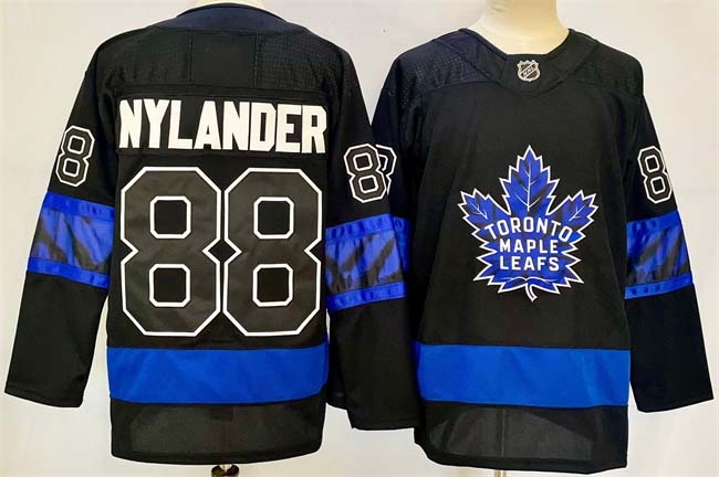 Personalized Men’s Toronto Maple Leafs #88 William Nylander Black 2024-25 Stitched Jersey