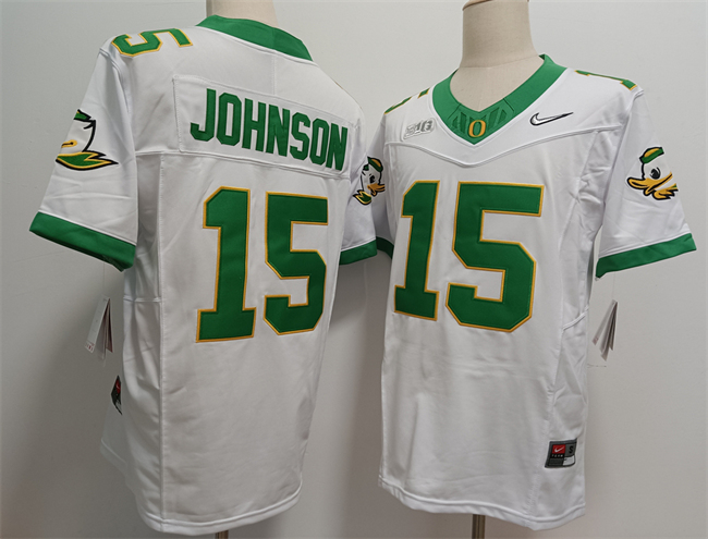 Personalized Men’s Oregon Ducks #15 Tez Johnson White 2024 F.U.S.E. Stitched Jersey