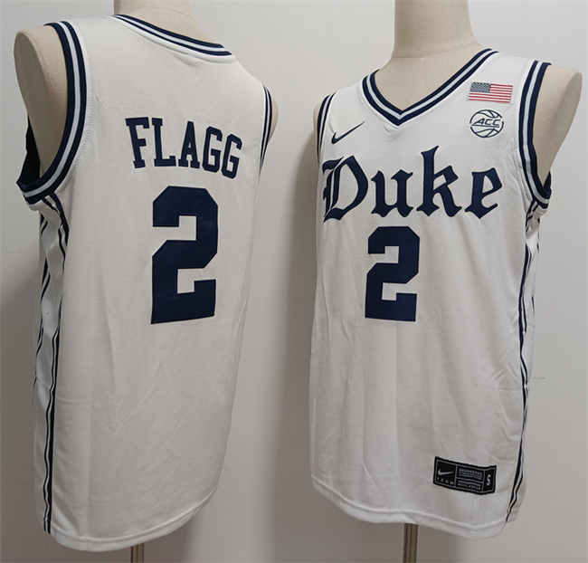 Personalized Men’s Duke Blue Devils #2 Cooper Flagg White Stitched Basketball Jersey