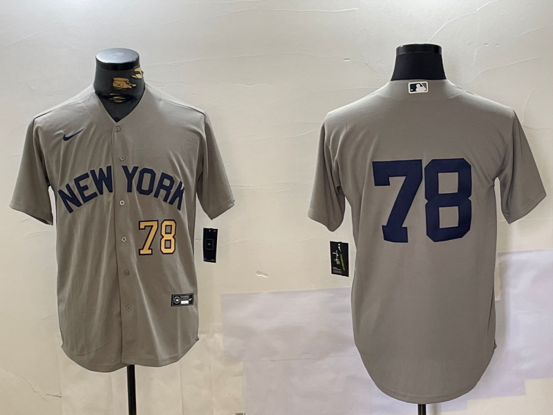 Personalized Men’s New York Yankees #78 Kellin Deglan Grey Cool Base Stitched Baseball Jersey